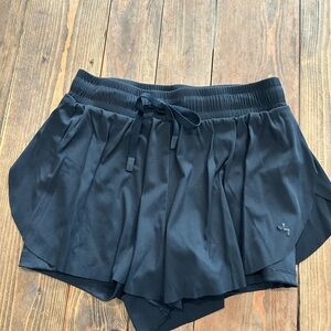 JoyLab Flowy Black Athletic Shorts with Elastic Waistband & built in biker short